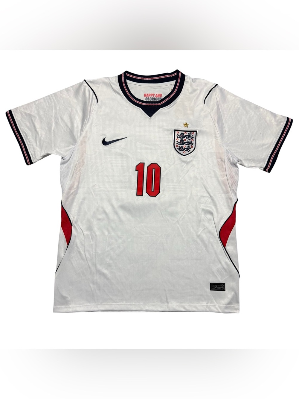 Nike England Jude Bellingham White Football Jersey with Red Accents